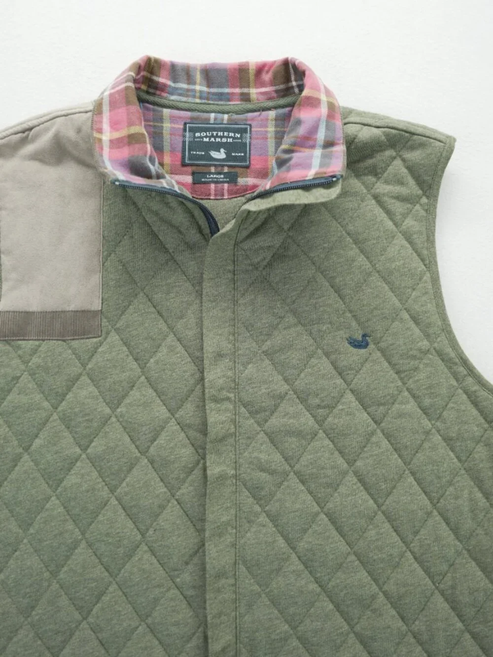 Southern Marsh Vest Mens L Olive Green Quilted‎ Outdoor Pockets Casual Preppy - Picture 2 of 10